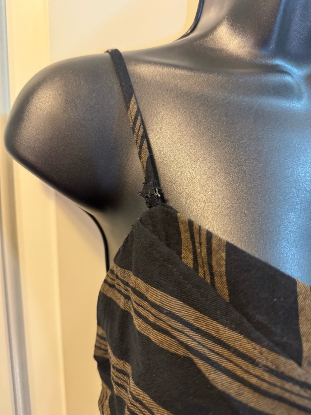 Lush Black & Tan Striped Tie-Front Jumpsuit - Size Large - Summer/Outdoor Ready - Picture 7 of 12
